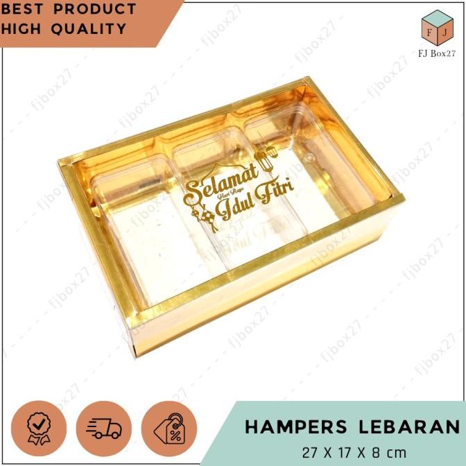 

PARSEL RAMADHAN (10 PCS) BOX HAMPERS LEBARAN EMAS 27X17X8 CM / DUS KUE KERING HAMPERS EL09I09A82L