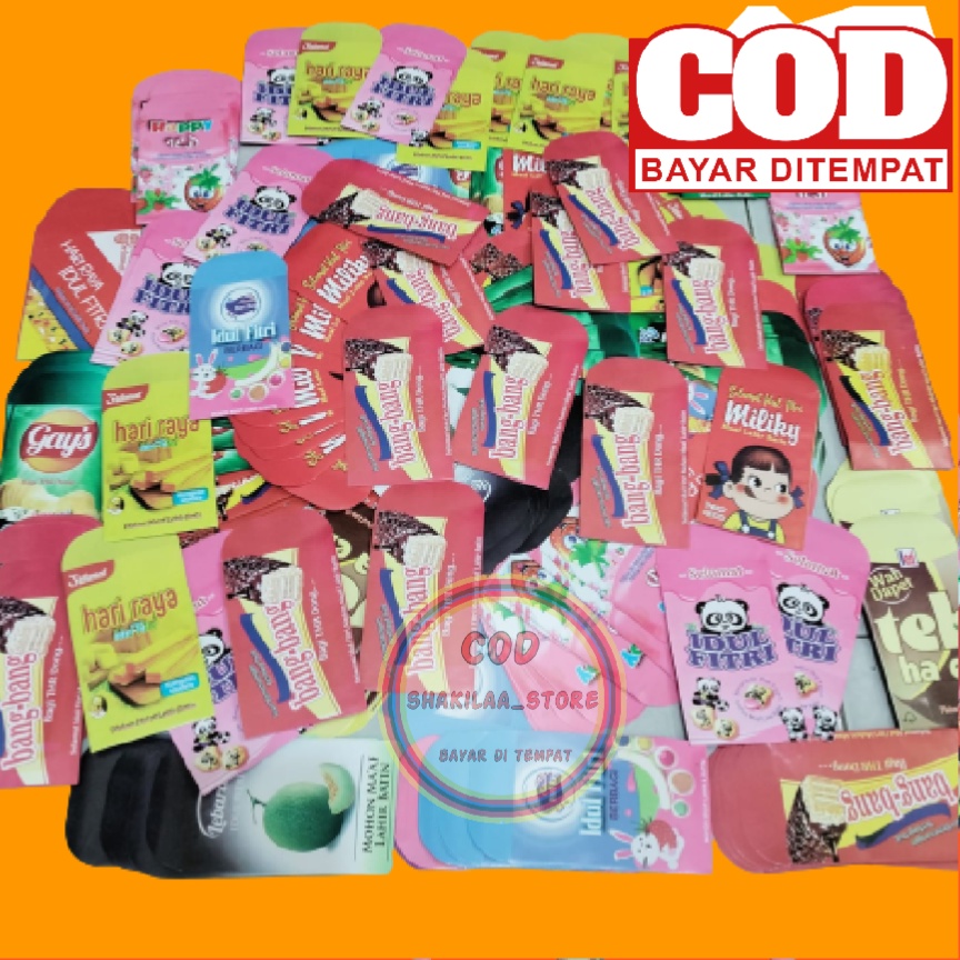 

Tk1- Amplop Lebaran Lucu 1 Pack Isi 100/50 Lembar Motif & Motiv Snack Warna Random
