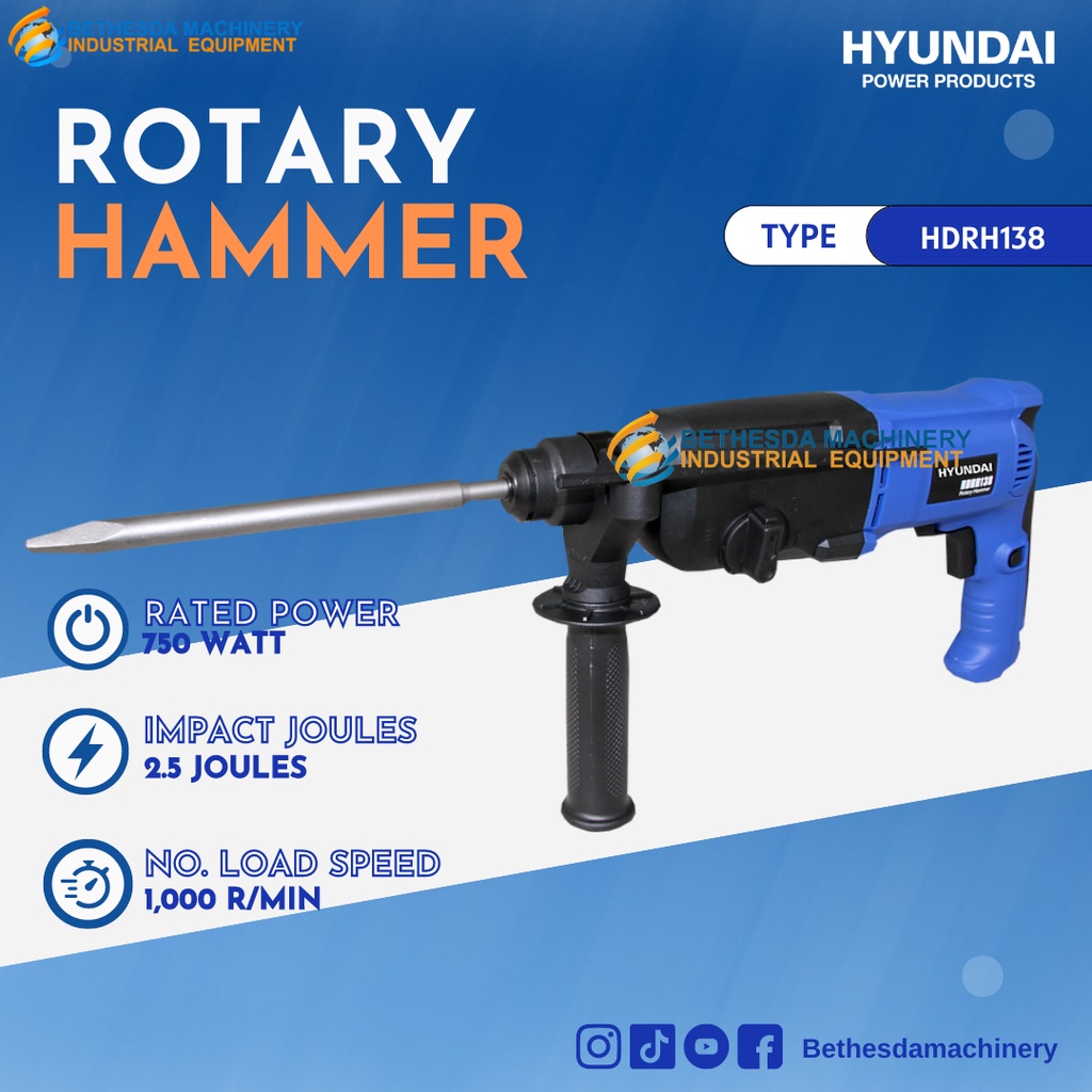 HYUNDAI ROTARY HAMMER DRILL - Mesin Bor Beton HDRH138
