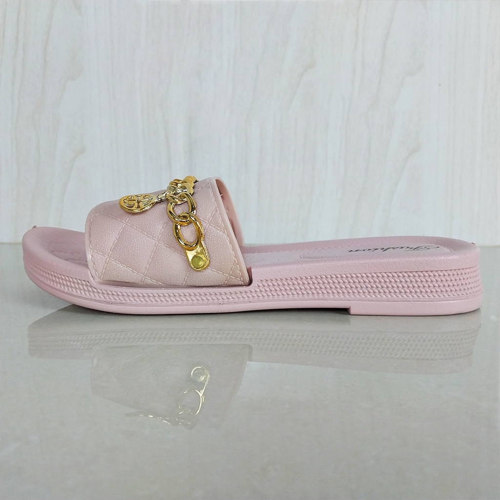 Sandal Slip On Sandal Slop Flat Wanita Motif Korea Style Sandal Selop Cewek Sandal Teplek PVC Azgalery SPT-54