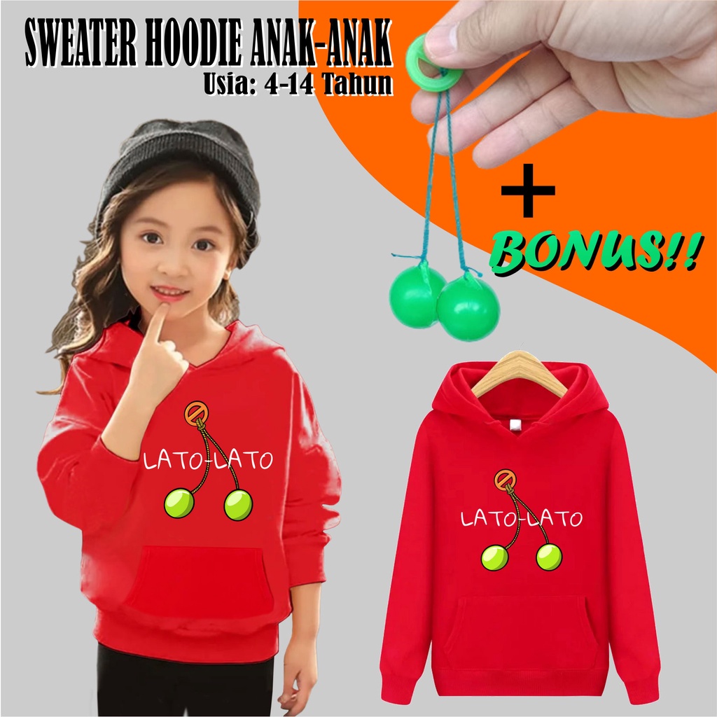 FenishaStore LATO LATO Tek Tek Sweater Hoodie Atasan Anak-anak Kekinian Usia 4-13+Tahun Bisa Bayar Ditempat COD