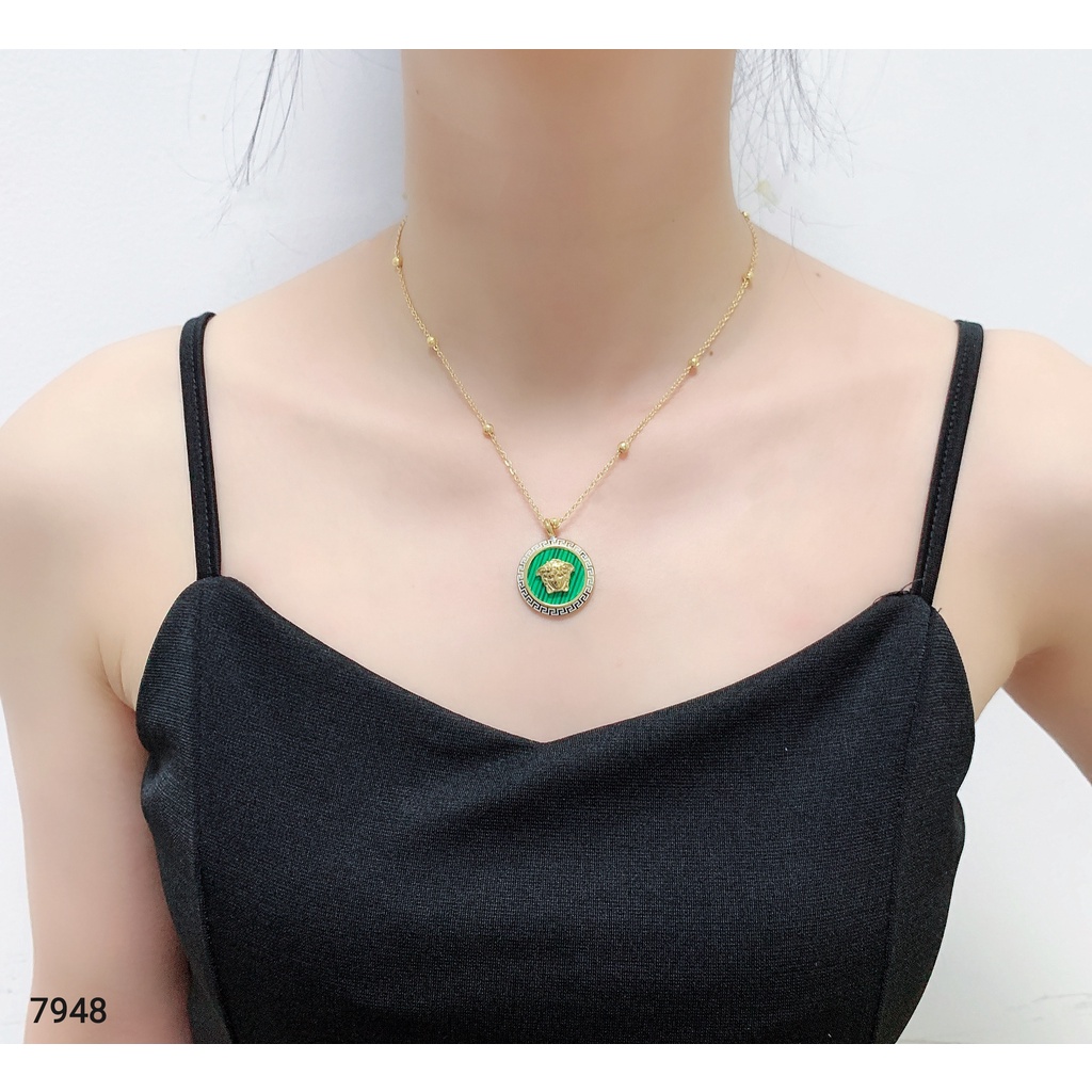 Kalung Titanium Mata Warna Warni Perhiasan Wanita Jewelry 7948