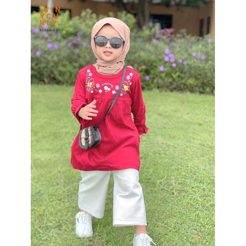 Tunik Anak Asha Long Kinycurly Original Kaos Super Premium