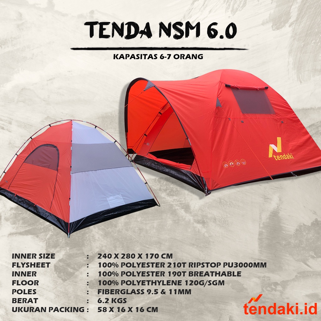 TENDA NSM 6.0./KAPASITAS 6 0RANG/TENDA CAMPING