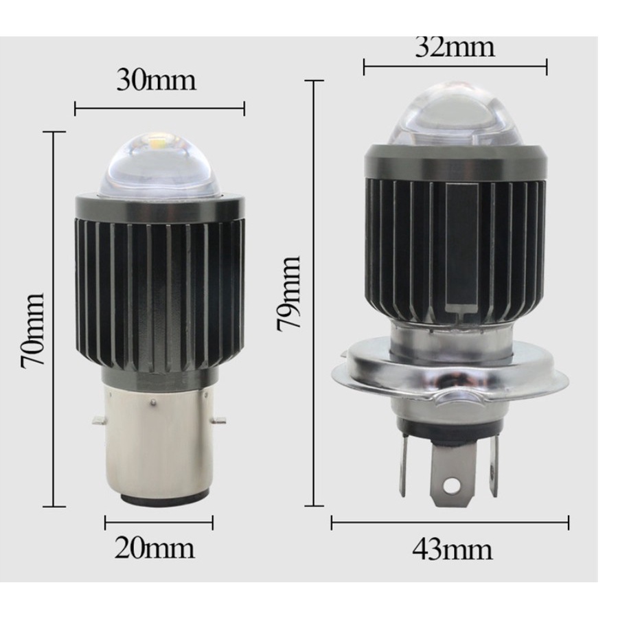 LAMPU LED LASER D2 HIGH LOW LED H4 H6 P15D 12-24V LASER D2 LED UTAMA ADN