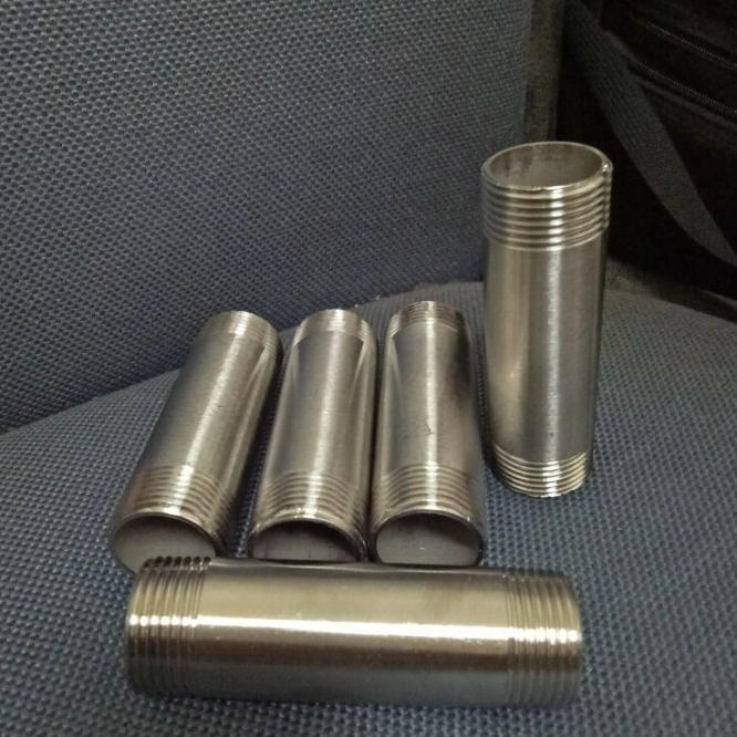 Pipa Nepel 2,5 Inch Stainless Steel 304 Panjang 20Cm Pipa Nepel 2,5