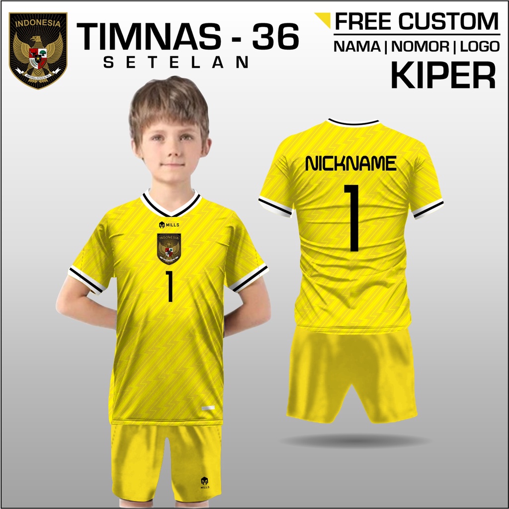 setelan jersey timnas indonesia u 20 2023 baju kiper timnas anak free nama nomor