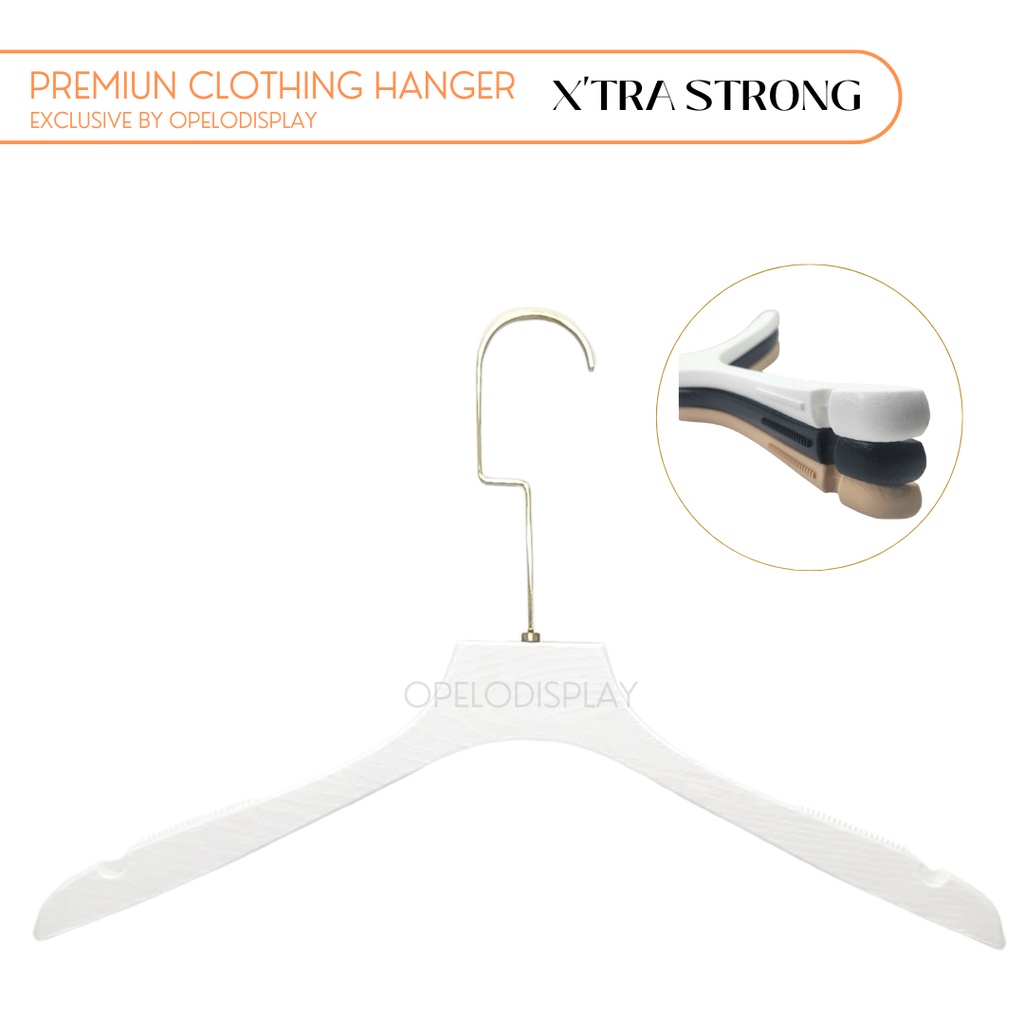 Hanger Butik Premium Plastik Solid  Motif Serat Kayu Hanger Wedding dress Hanger Mewah