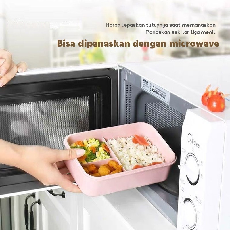 Lunch Box Set Sendok Garpu GSF 3 Sekat G-3103 / Kotak Tempat Makan / Tepak Makan / Kotak Bekal Bekel