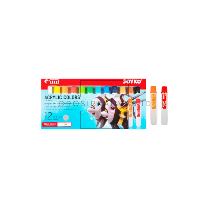 

Grosir Cat Acrylic TiTi 12 Warna - Cat Akrilik Joyko ACC-12ML-12 Colors