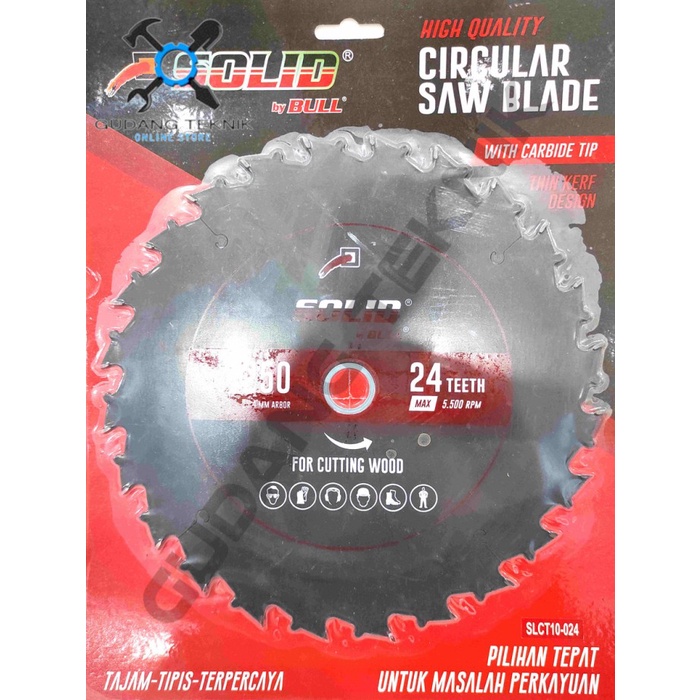 (HITAM) Mata Pisau Kayu Circular Saw TANDUK 10&quot; 250mm 24T 40T SOLID / Mata Gergaji Circle 10 Inch 250x24T 250x40T Circular Saw Blade SOLID