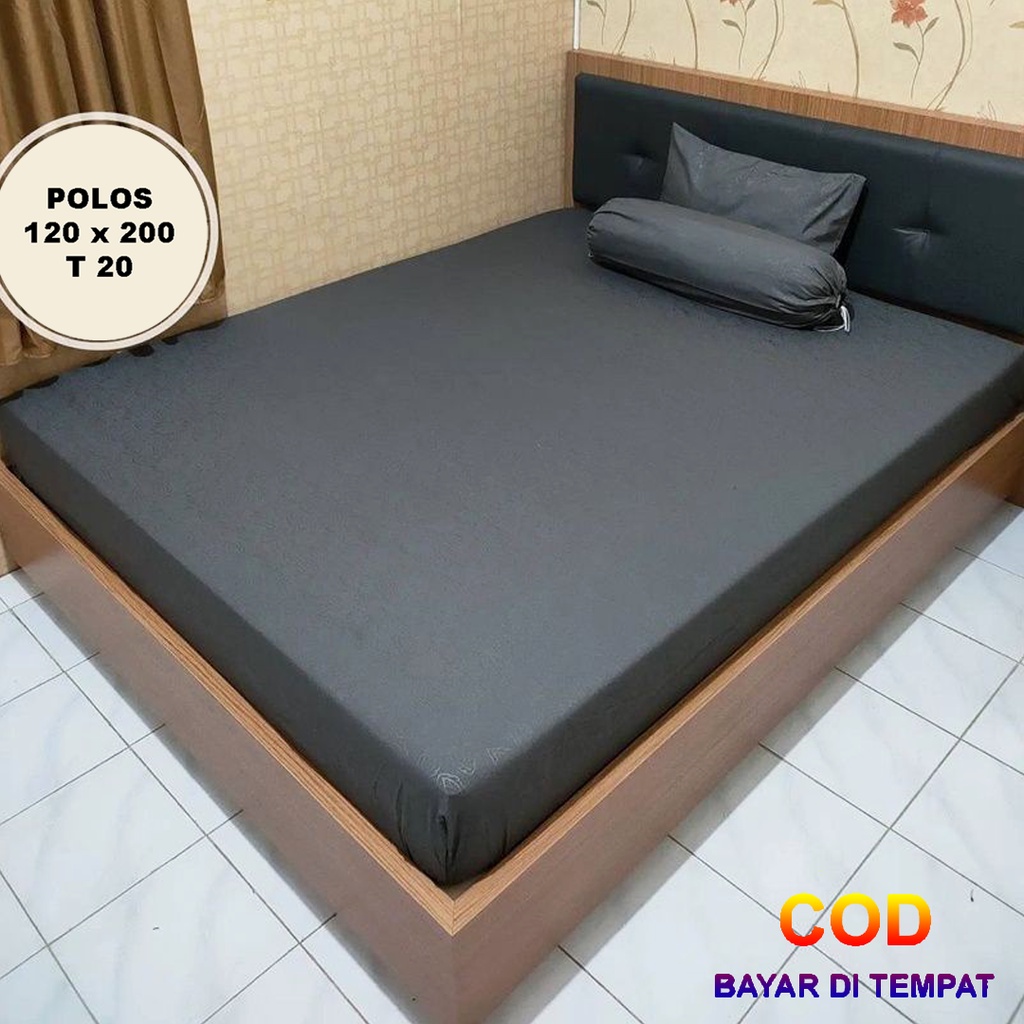 ✅COD Set Sprei Seprei 120x200 Dan 2 Sarung Bantal Guling Homemade Katun Embos Aneka Warna Polos Dekorasi Kamar Perlengkapan Rumah