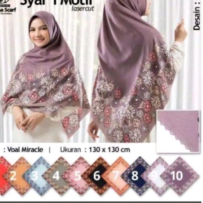 New Hijab segiempat motif Jumbo Umama 130x130 sd 140x140