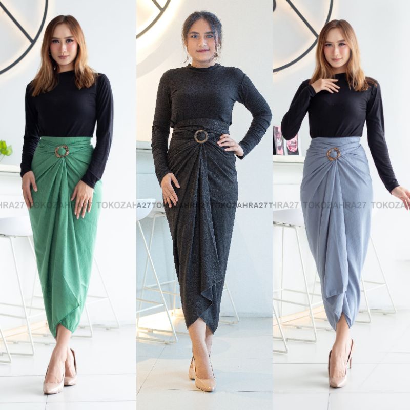 Rok Lilit Polos Bawahan Kebaya Bahan Doby Viscose Premium by Tokozahra27