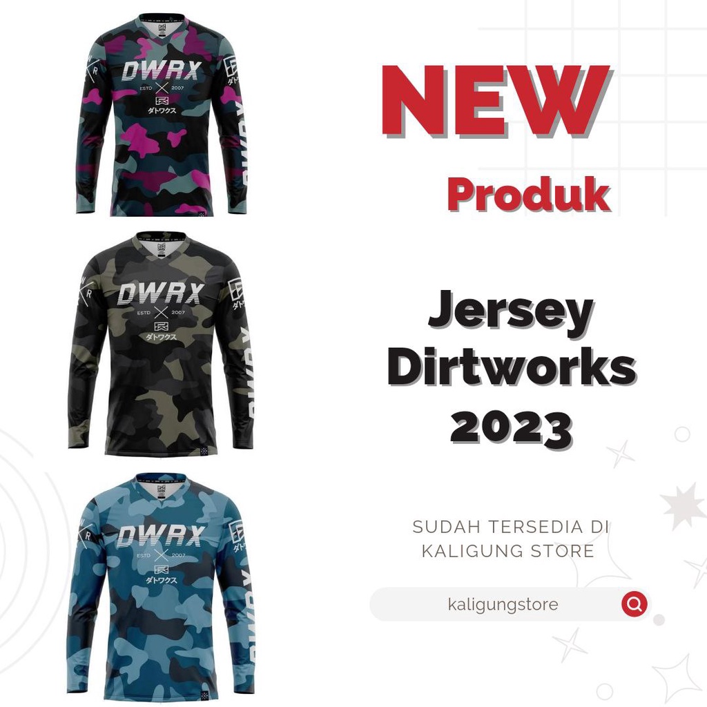 Jersey Dryfit DIRTWORKS DWRX Terbaru Jerseys MTB AM enduro downhill - Jersey dirtworks model baru 20