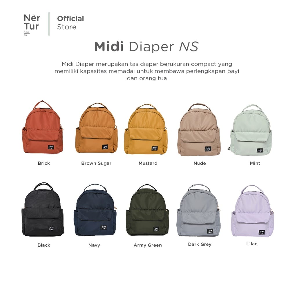 Nertur - Diaper Bags Midi Diaper NS / Tas Perlengkapan Bayi