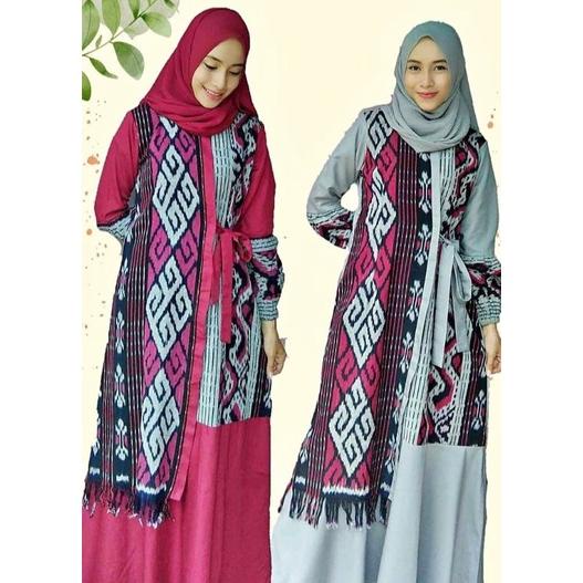 ORIGINAL Gamis Tenun Kombinasi Mix Toyobo Murah