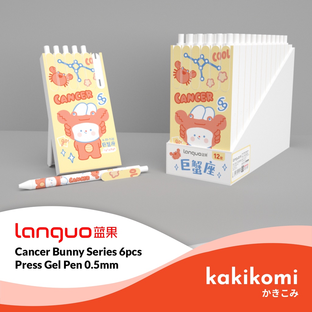 

Bulpoint Gel 0.5mm Set 6pcs Languo Zodiac Bunny Cancer Pen Tinta Hitam Pulpen Lucu Karakter Zodiak Pulpen 1 Pack Murah