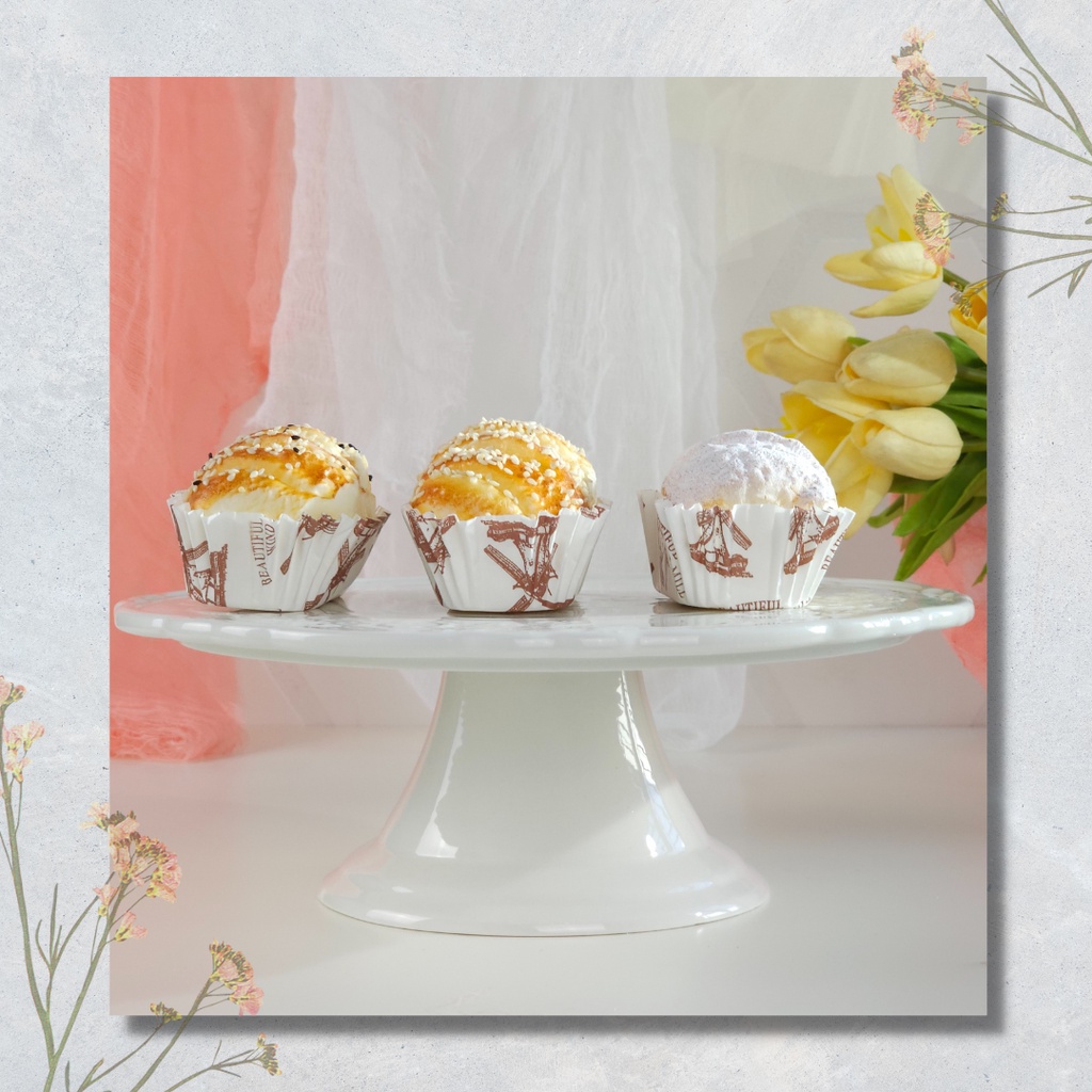 PF - FLOREN Cake Ceramic Tray / tatakan kue keramik / cake plate stand