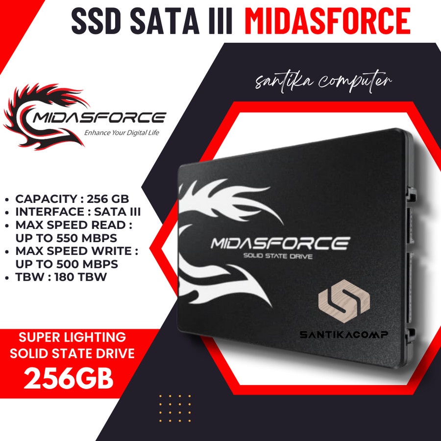 SSD 256GB MIDASFORCE SATA 3 6GB/s SUPER LIGHTNING