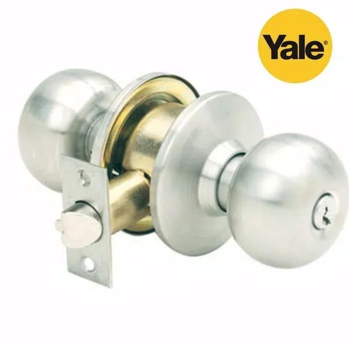 Terlaris Handle Kunci Pintu Bulat Kamar Mandi Yale Vca 5127 Vca5127 Silver