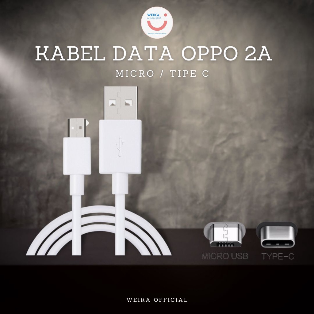 Kabel data OPPO Micro USB / Tipe C up to 2A Flash Charging