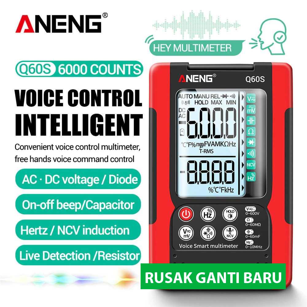 (BISA COD) ANENG Multimeter Digital Tester Speech Recognition True RMS - Q60S
