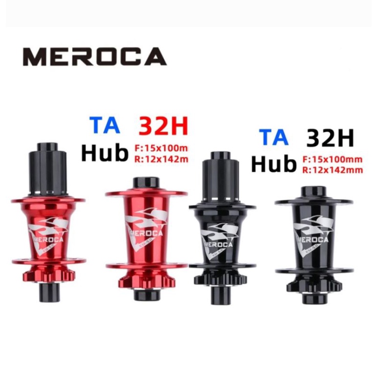 Meroca Hub Freehub TA Thru Axle Hub Sepeda 5+2 Bearing 6 Pawl 32 Hole