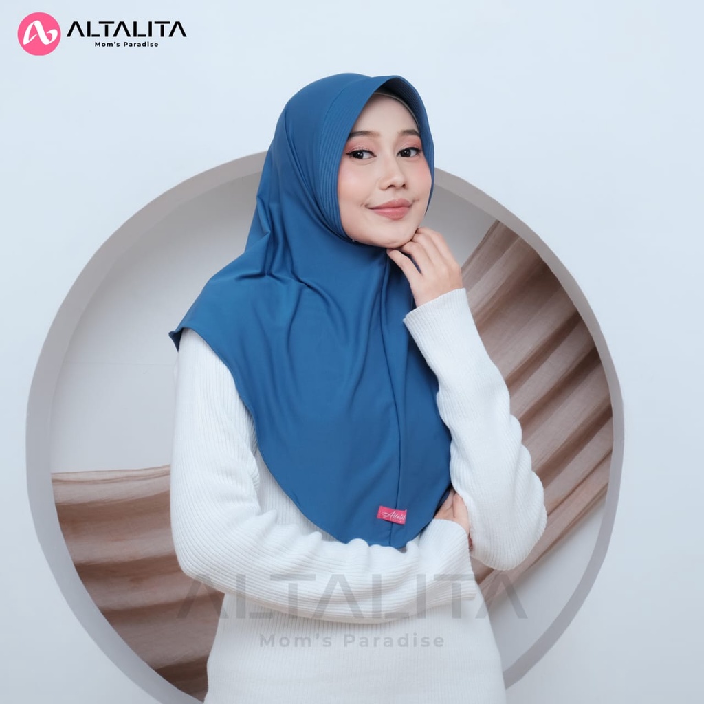 Altalita - Hijab Instan Qaila Penguin Jersey Premium Kerudung Bergo Hamidah Menutup Dada Jilbab Instant Ukuran M Cocok Untuk Sekolah Olahraga Volly Futsal Senam dan Sehari-Hari