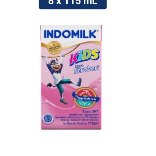 

12.12 Terlaris Indomilk Kids Susu UHT Stroberi 8 x 115 mL !!