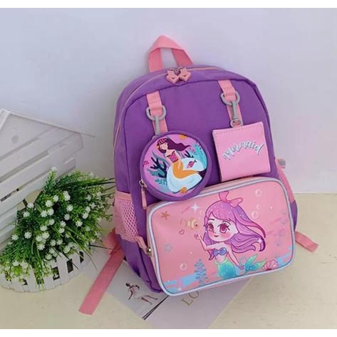 GGS  Tas Sekolah Anak Perempuan Dan Laki Laki ANTI AIR TK Sama SD Ransel Import Lucu Tebel Karakter 5 tahun 6 tahun 7 tahun Anti Basah Anti Hujan Avenger Dino  Frozen My Little Pony murah gado 2023