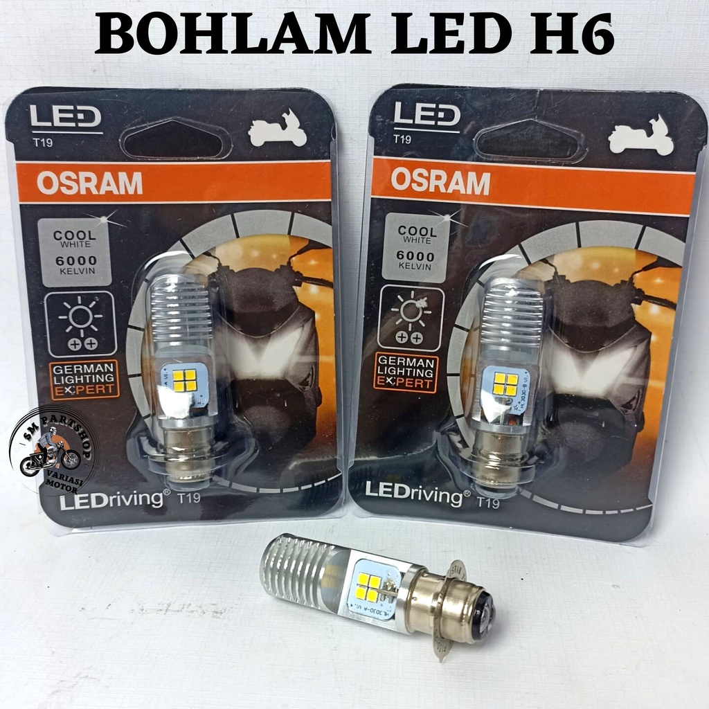 OSRAM Lampu Bohlam Led lid T19 Motor H6 Putih Putih Vario 125 Old Beat Supra X 125  AcDc Plug And Pl