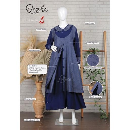 DISKON OPEN PO Set Gamis Couple Terbaru Qeysha by Lubna Murah