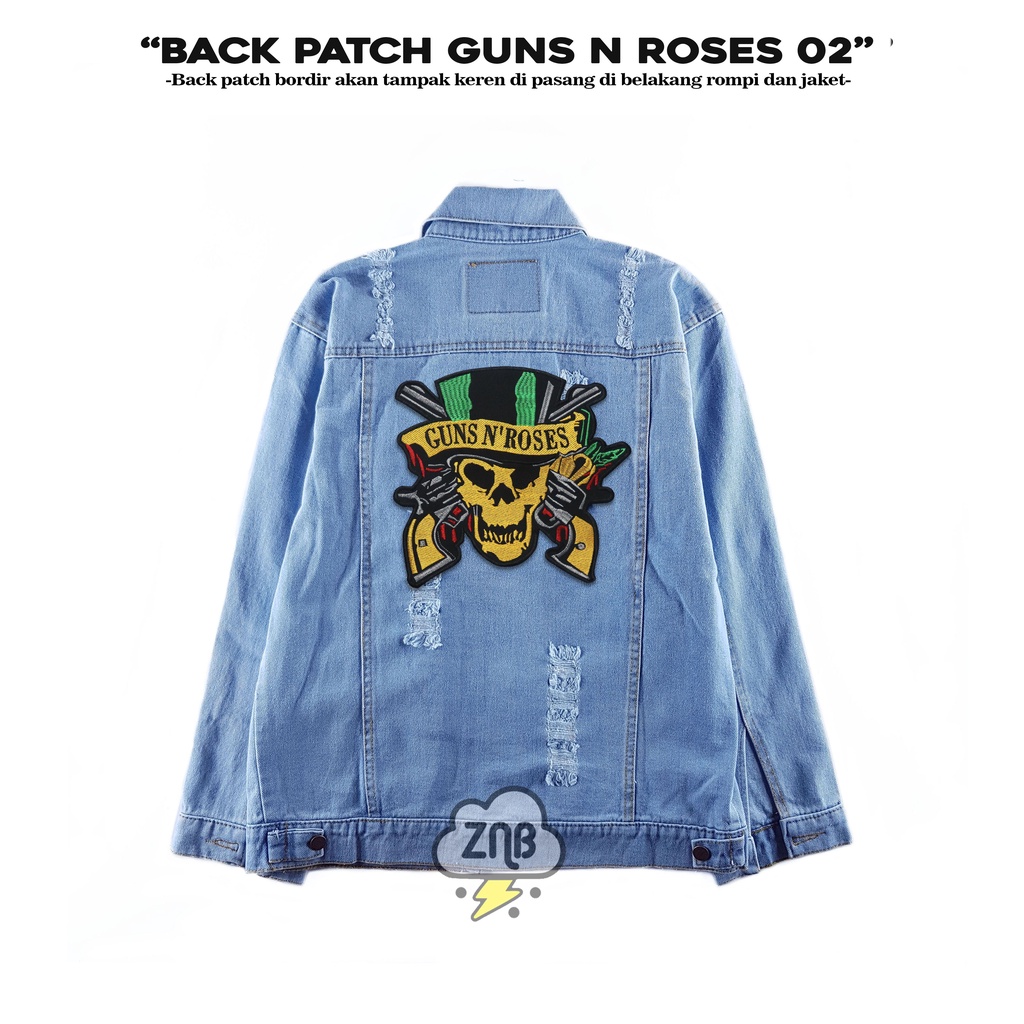 GUNS N ROSES PATCH BORDIR TEMPELAN JAHIT PATCH IRON COCOK DI PASANG DI BELAKANG JAKET