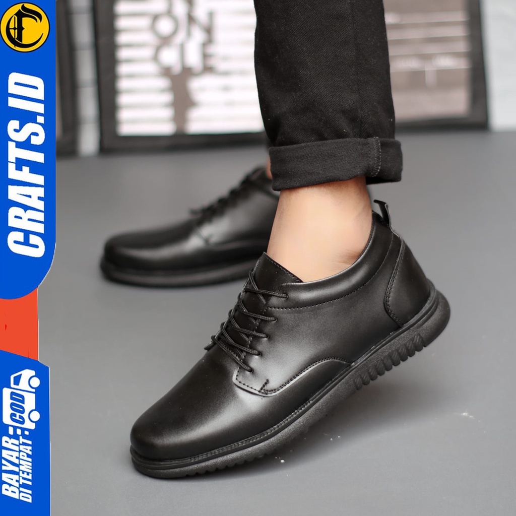 Sepatu Formal Pantofel Docmart Boots Kerja Pria Hitam Crafts Samanosuke