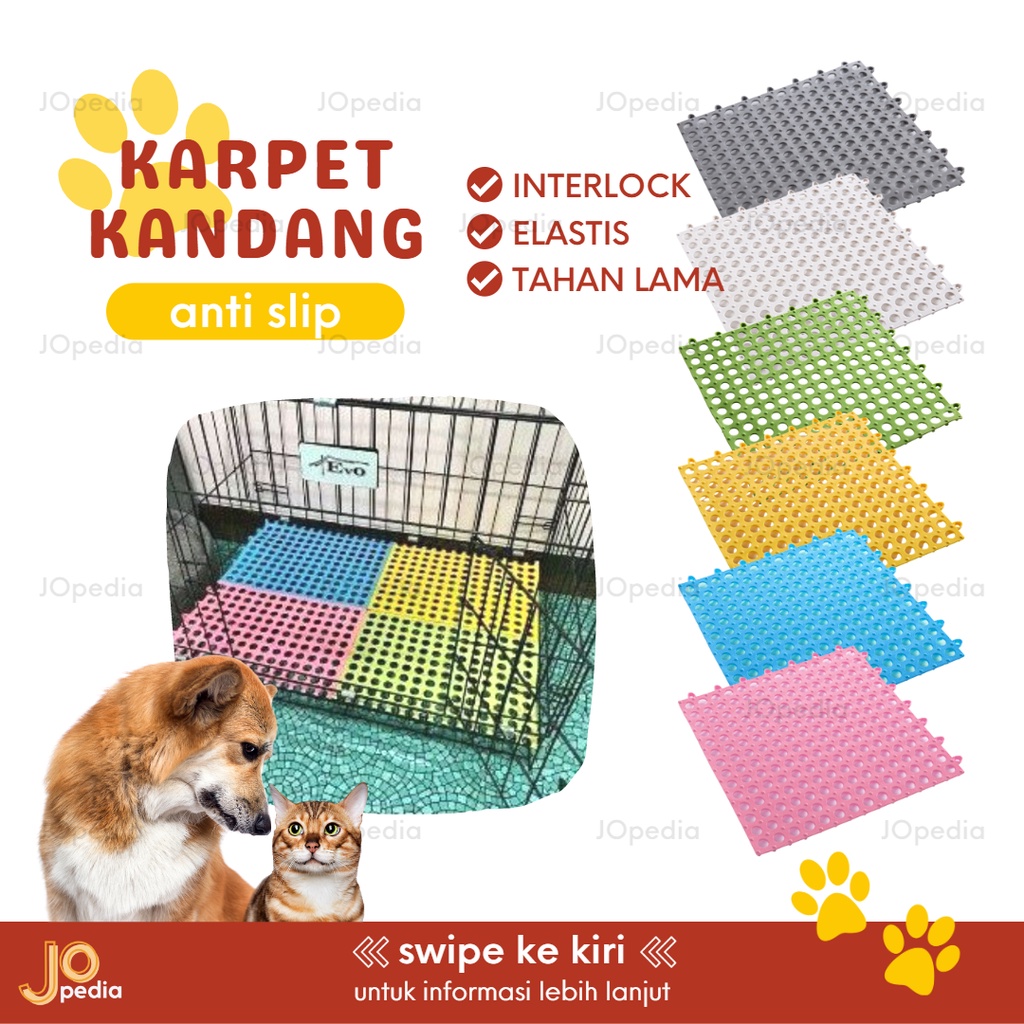 KARPET KANDANG ANTI SLIP Alas Kandang Kucing Anjing Karet Interlock