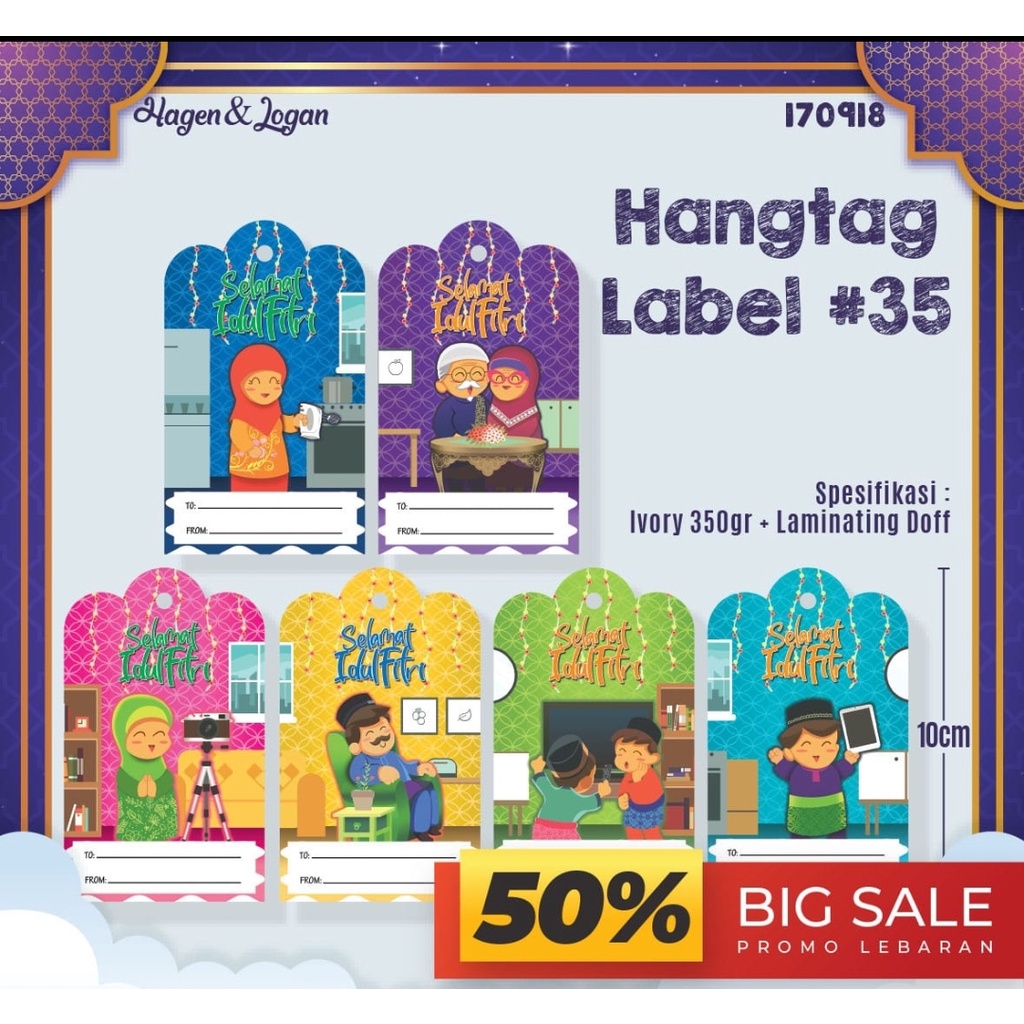 

hang tag idul fitri label 35 satuan lucu fancy