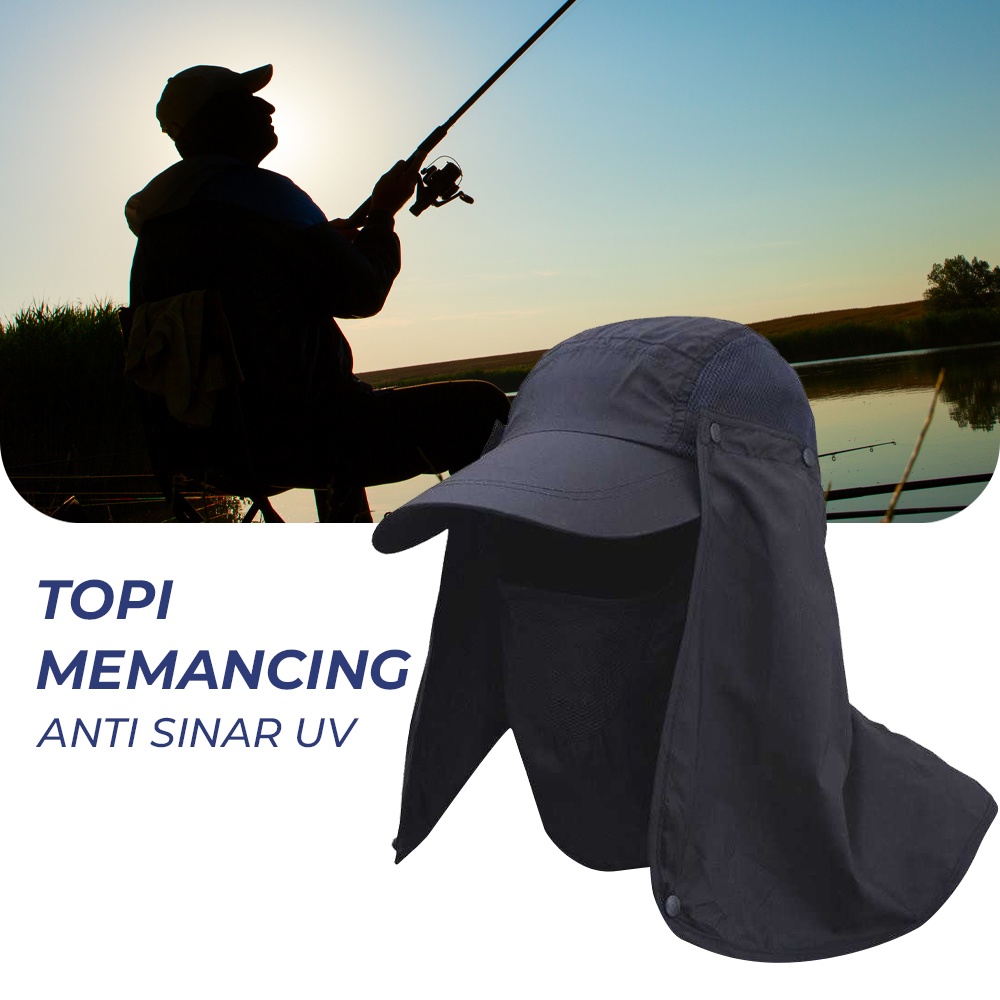 Topi Memancing Anti Matahari UV Fishing Hat - MH011 - Navy Blue