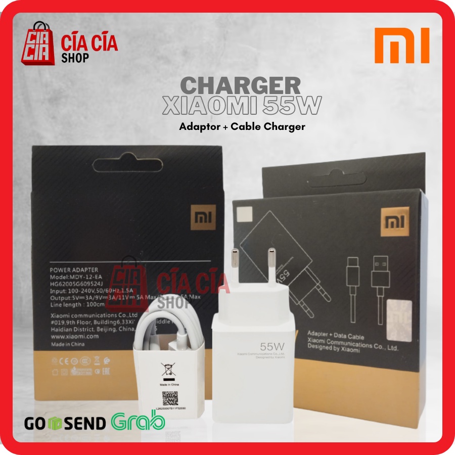Charger Xiaomi 55W USB Type C Turbo Charge Mi11 Mi 11T Pro Charger Gan zTech Xiaomi 55 Watt