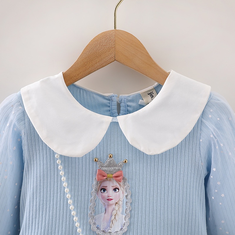 [Tas Gratis] Gaun Putri Elsa Dress Aisha Anak Perempuan Baju Ulang Tahun Anak Frozen Aisha Dress Baru [1-8 tahun]