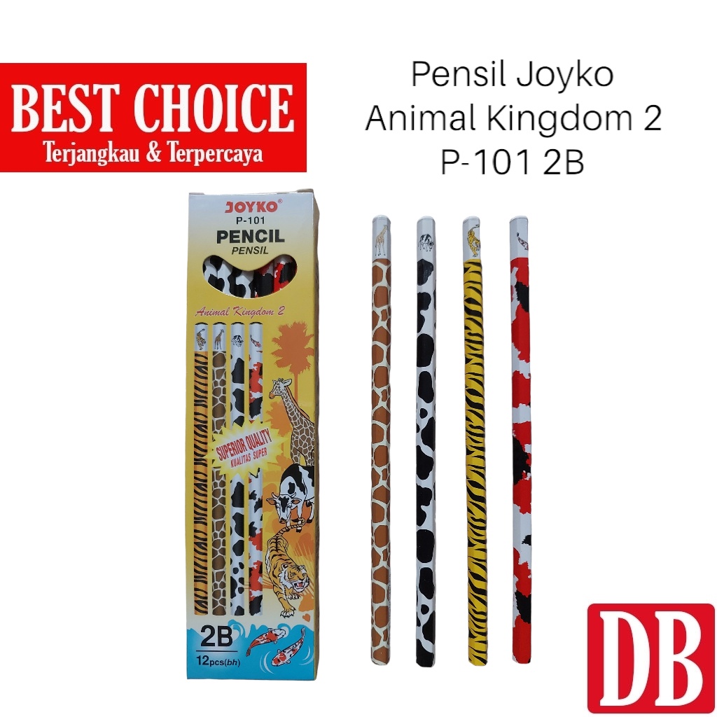 

Pensil 2B / Pensil Tulis Joyko P-101 Animal Kingdom 2 2B (12pcs)
