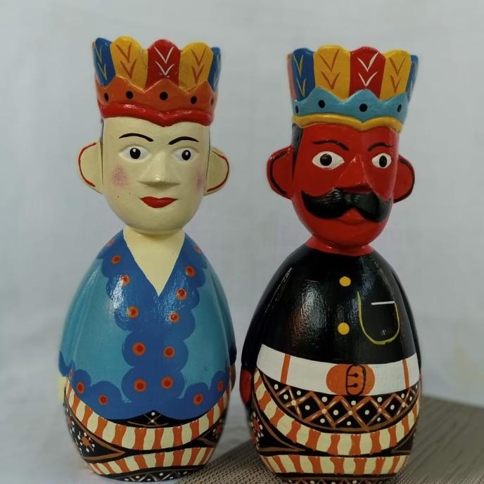 boneka kayu ondel-ondel Betawi 20 cm Bang wahab dan alika