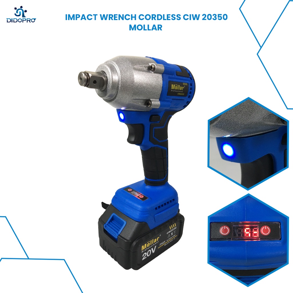 MOLLAR CIW20350 20Volt Cordless Impact Wrench - Alat buka baut