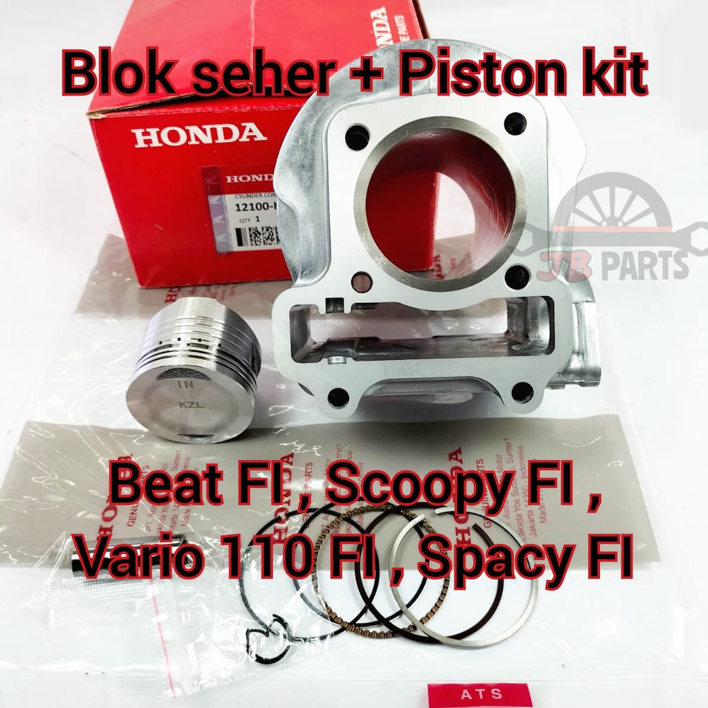 Blok seher + piston kit Beat Spacy Scoopy Vario 110 Fi injeksi stater kasar Honda KZL kualitas sanga