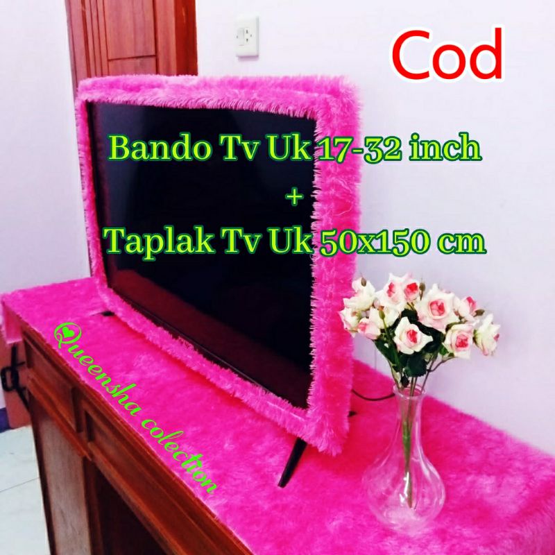 Bando Tv Led 17 - 32 Dan 40 - 43 Inch Terbaru 1 Set Taplak Meja Tv Dan Bando Tv Bulu Rasfur Taplak A