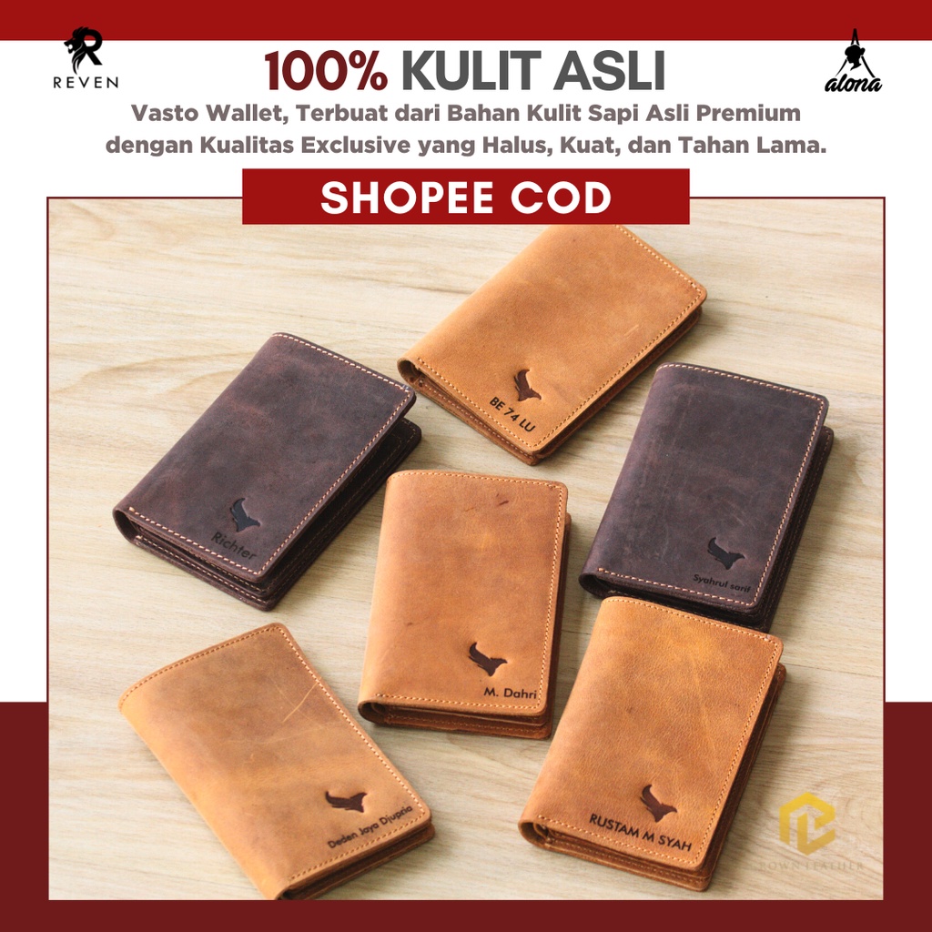 Dompet Pendek Pria 100% Kulit Sapi Asli Murah Kekinian Fashion Cowok - VASTO WALLET BY CROWN LEATHER