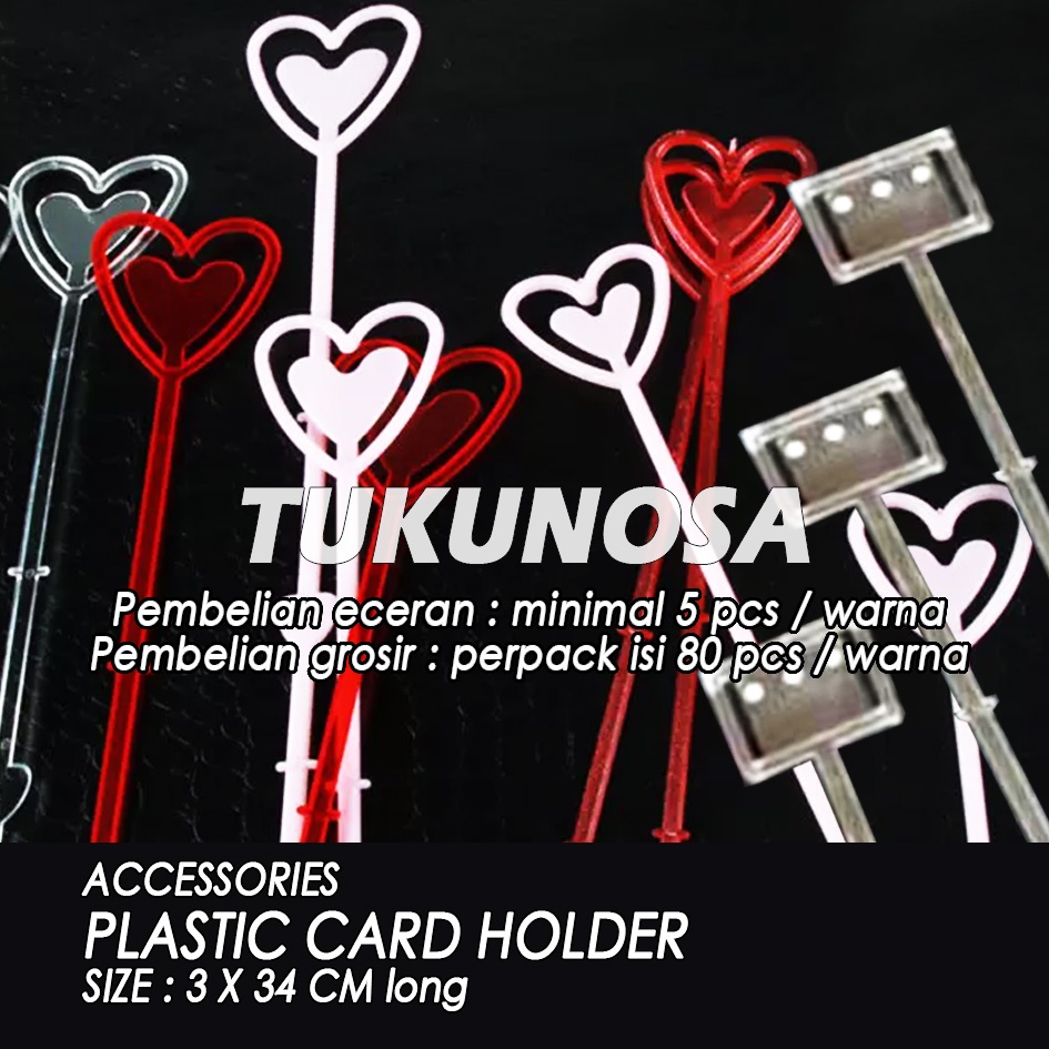 

PLASTIC CARD HOLDER [ 5 pcs ] STICK CARD HOLDER STIK KARTU GREETING CARD HOLDER