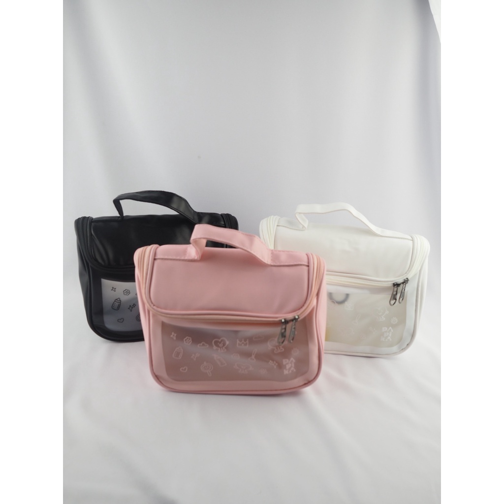 PAPIKA Makeup Pouch Waterproof Transparant 1008 Tas Kosmetik Wanita Anti Air Tas Makeup Wanita Kapasitas Besar Transparan Waterproof Anti Air