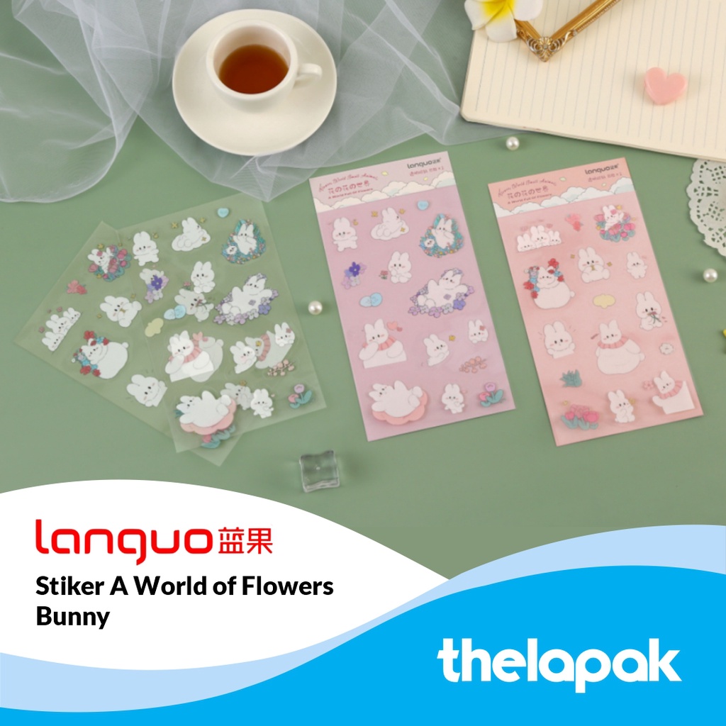 

Stiker PET 2x15pcs Languo A World Full of Flowers Bunny PET Sticker