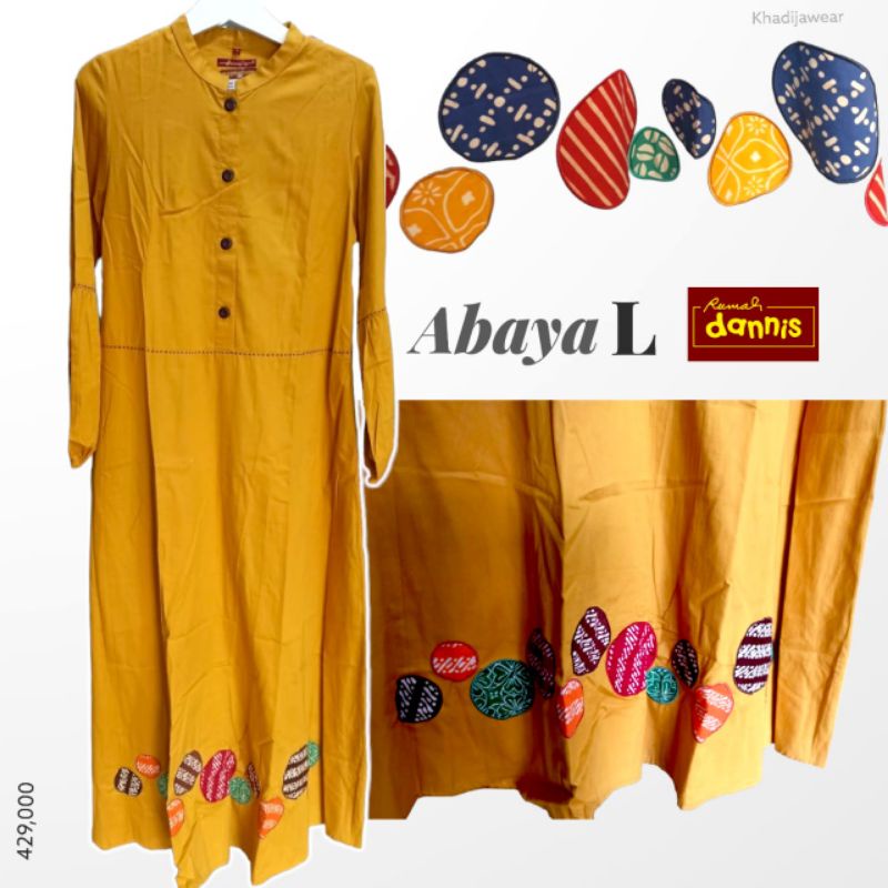 DANNIS Abaya L Gamis Ibu [YELLOW] Dewasa Katun premium colorful diskon Danis/Gamis Dannis/Abaya Musl